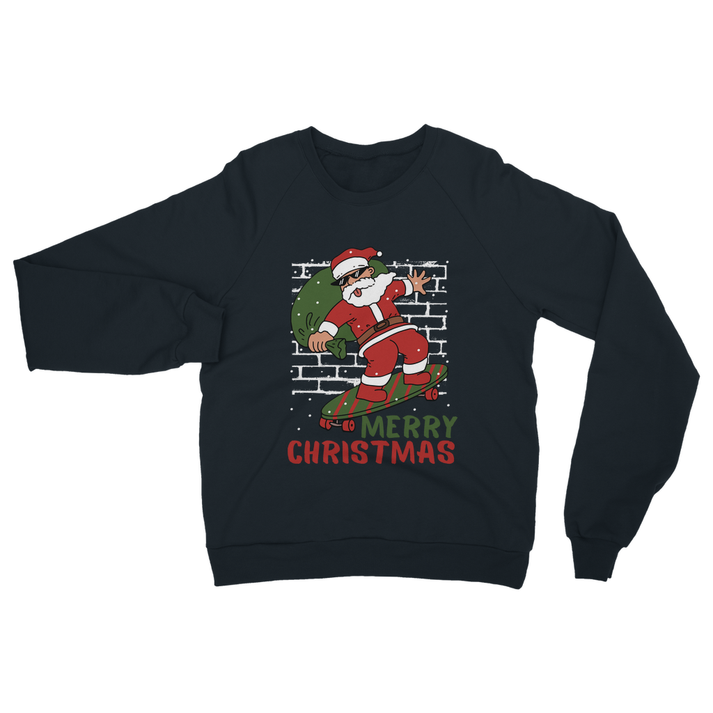 Adult's Skateboarding Santa Christmas Sweatshirt