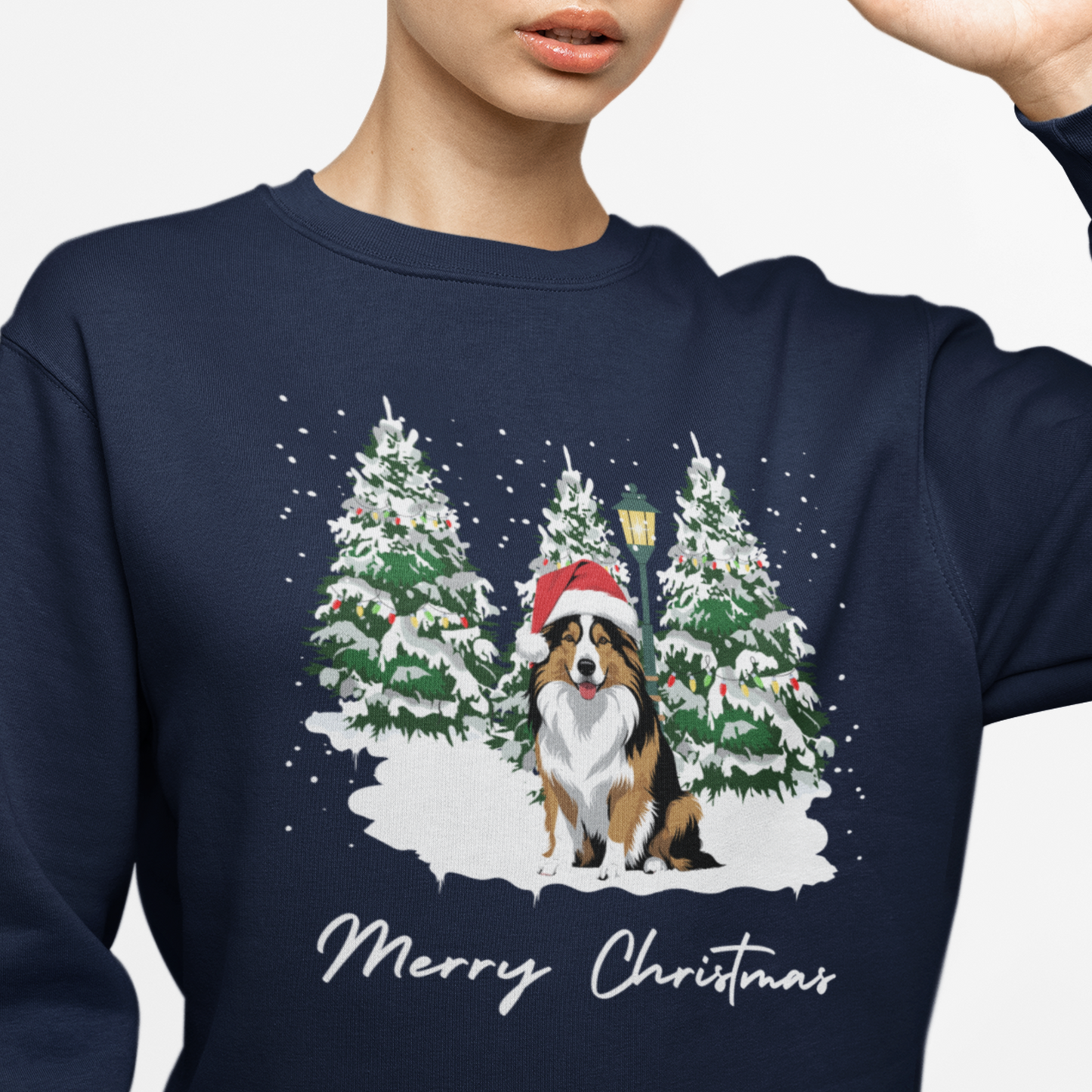 Unisex Rough Collie Christmas Sweatshirt - Festive Dog Jumper for Men & Women