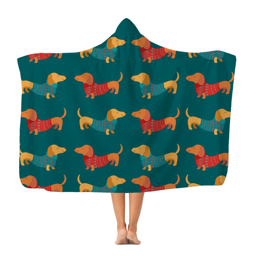 Dachshunds in Jumpers Hooded Blanket | 2 sizes
