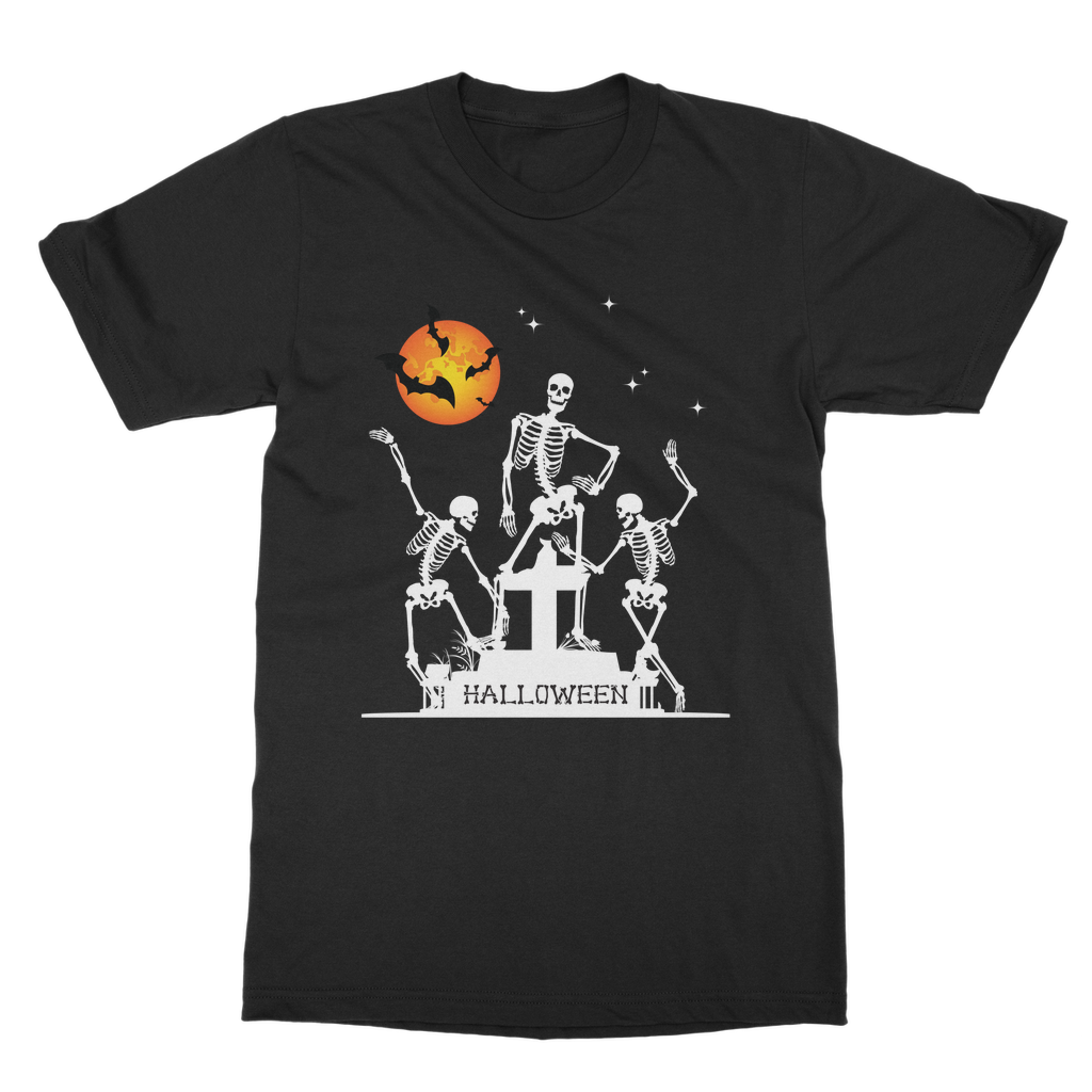 Graveyard Dancing Skeletons - Unisex Adults Halloween T-shirt