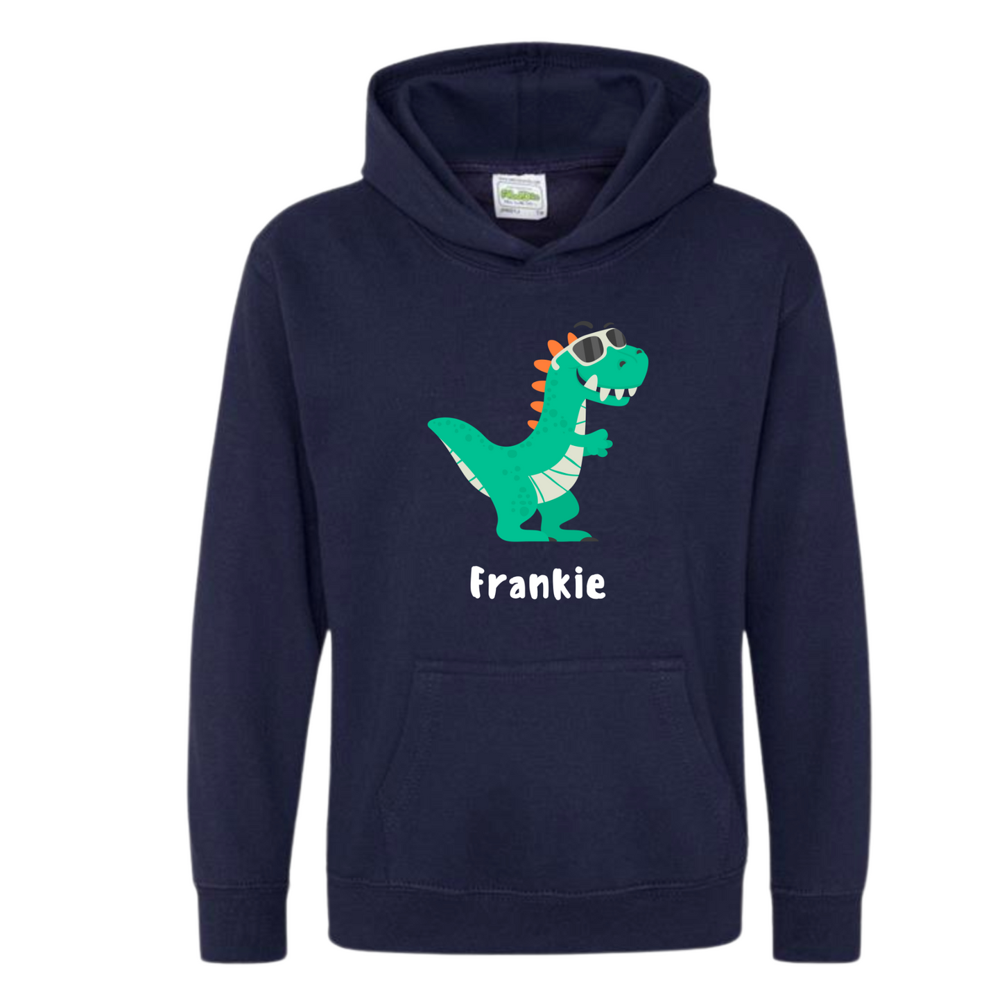 Kids Navy Blue Cool Dinosaur Pullover Hoodie