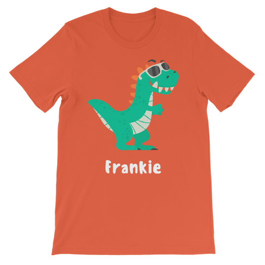 Kids Unisex Personalised Dinosaur T-shirt