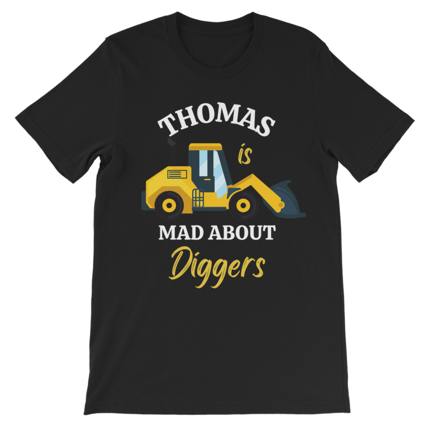 Boys Personalised 'Mad About Diggers' T-shirt