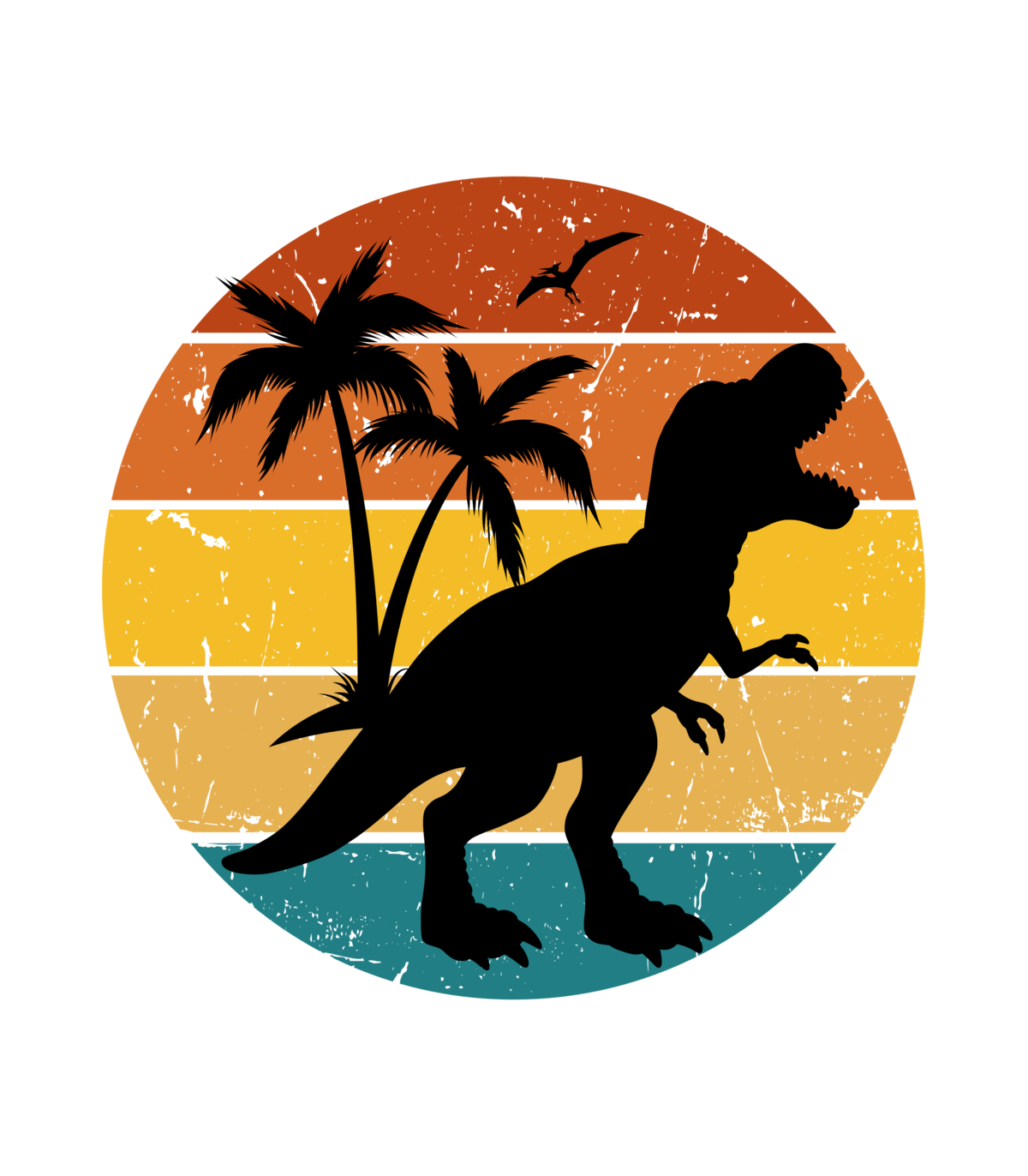 Retro Sunset T-rex