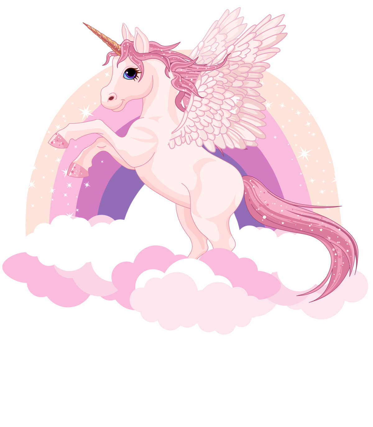T-shirt UNICORN RAINBOW& CLOUDS (7)