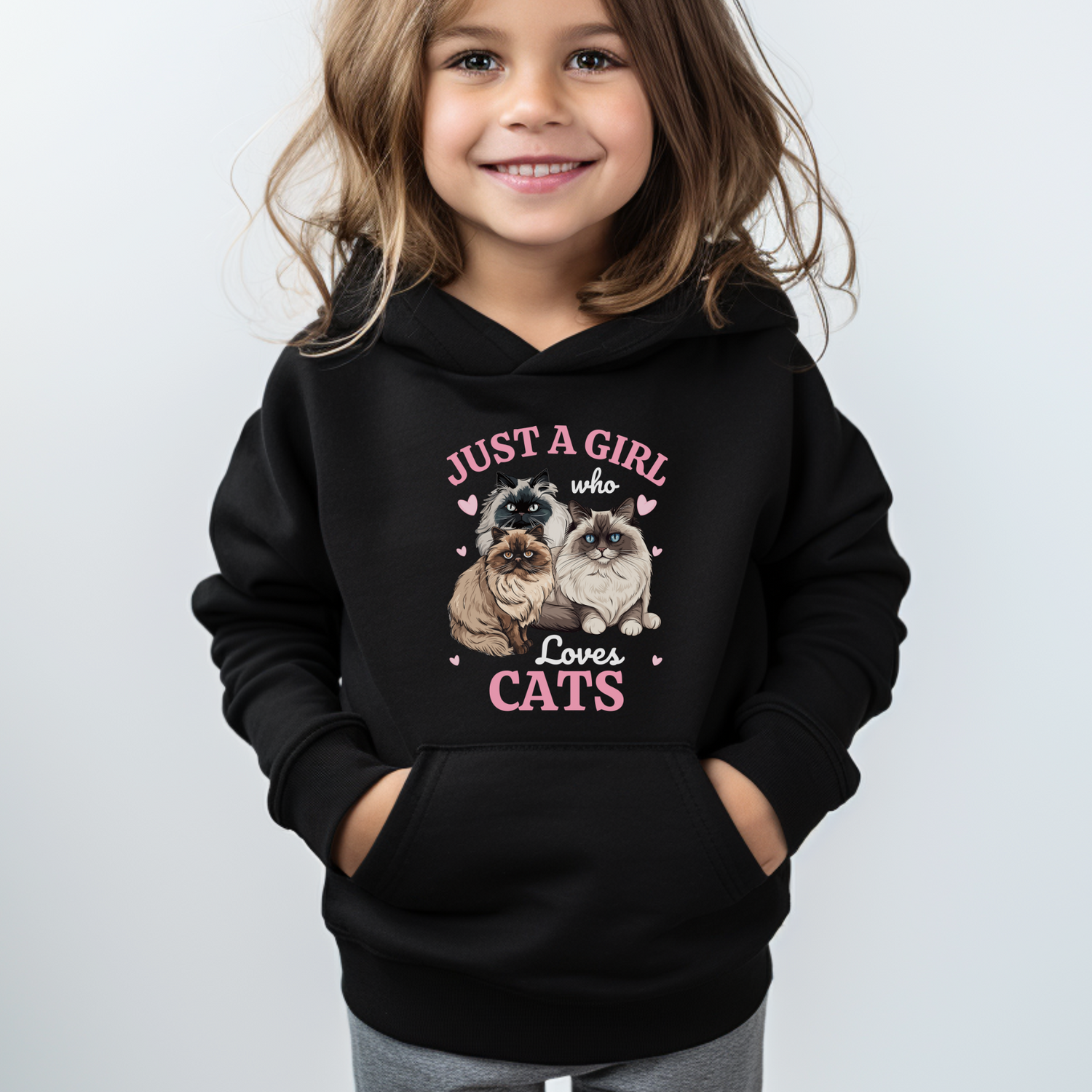 Girls Cat Hoodies & Sweatshirts