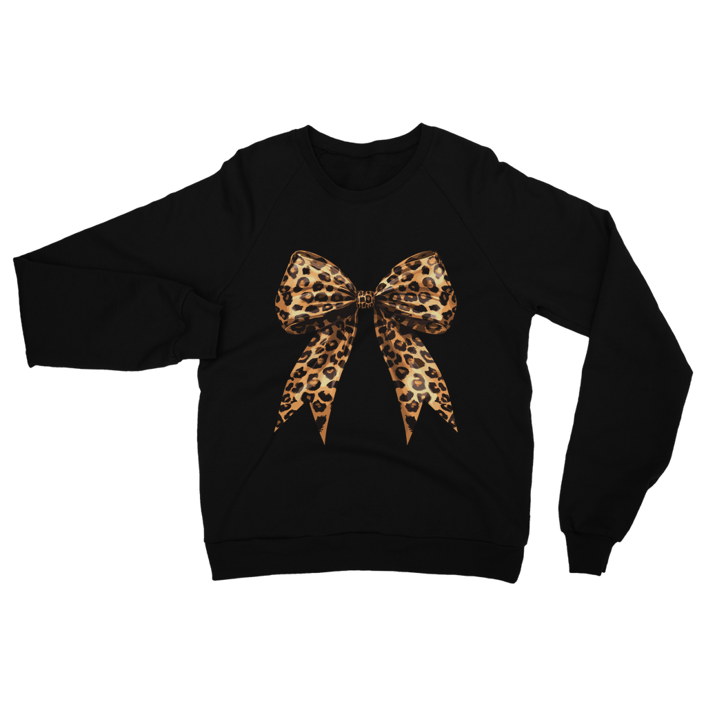 Coquette Leopard Print Big Bow Sweatshirt