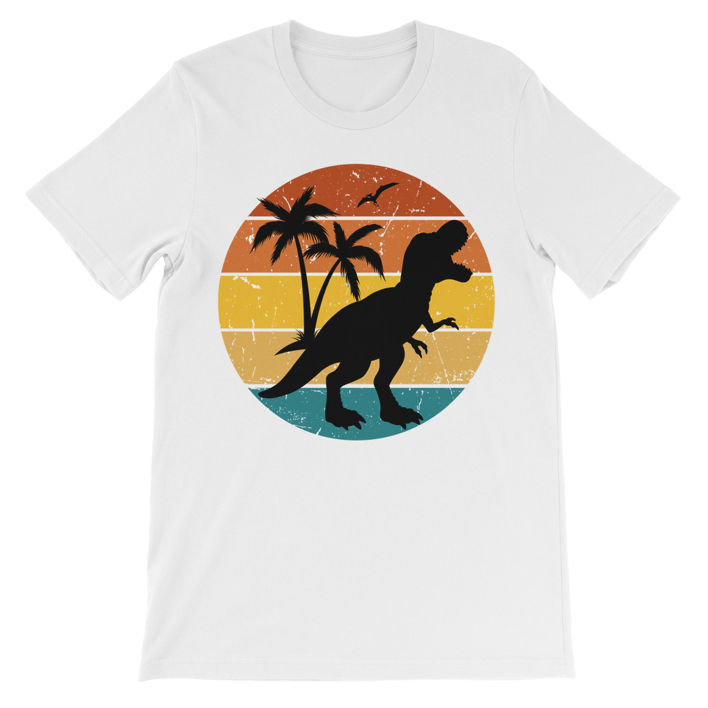 Retro Sunset T-rex  - Kids Cotton T-shirt