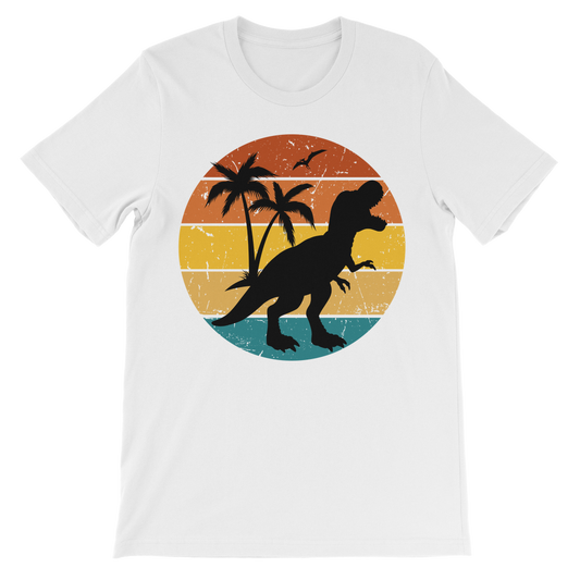 Retro Sunset T-rex - Kids Cotton T-shirt