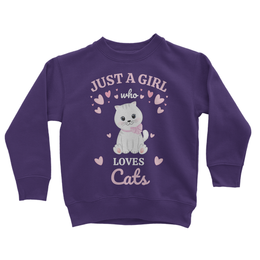 Just A Girl Who Loves Cats - Girls Sweatshirt