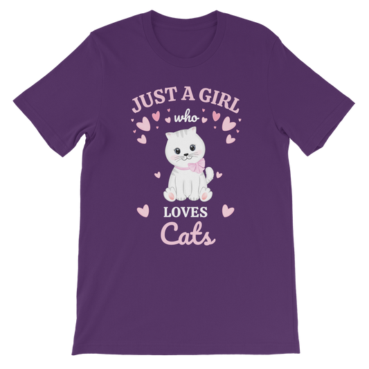 Just a Girl Who Loves Cats - Kids Printed T-shirt