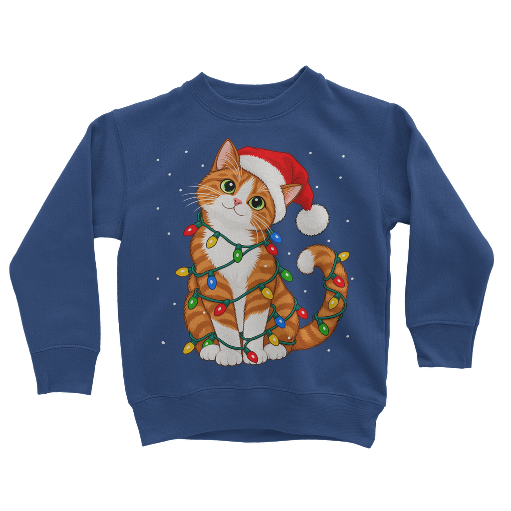 christmas-ginger-white-cat-vector-300 | Kids Sweatshirt