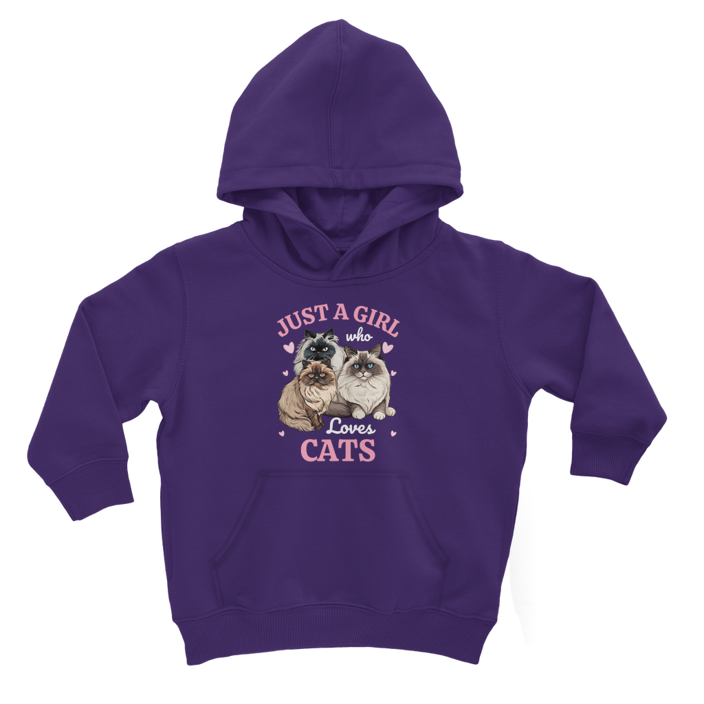 Just a Girl who loves Cats - Girls Cat Hoodie | 3 - 13 years