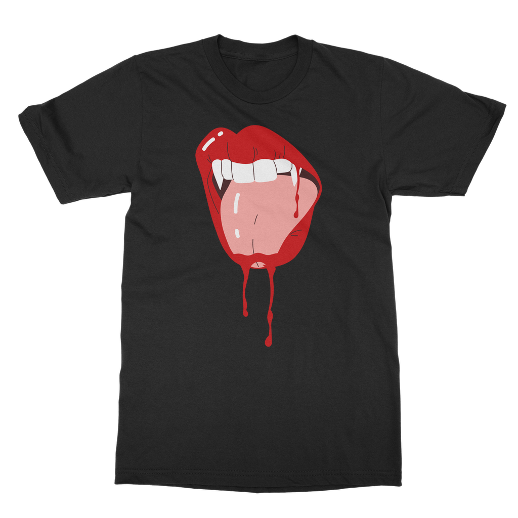 Fang Lips Dripping Blood - Unisex Adults T-shirt