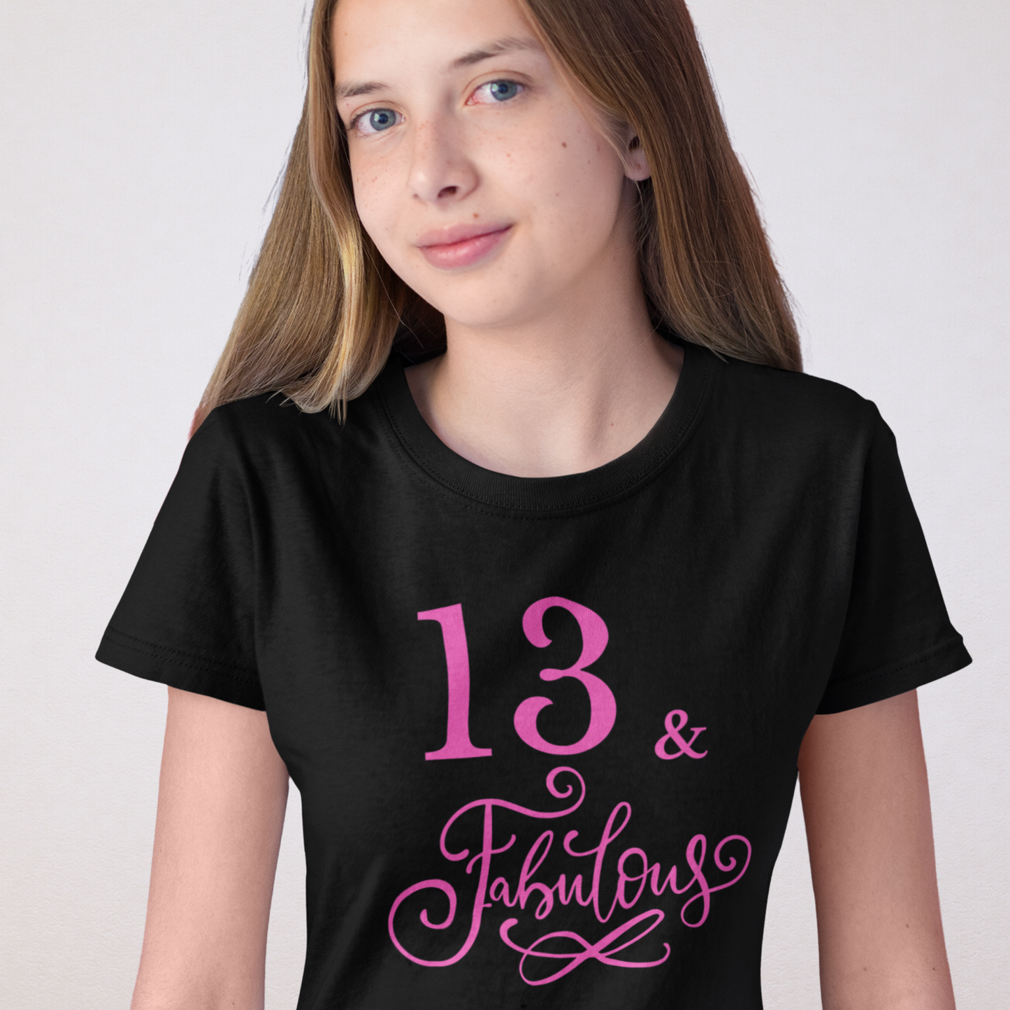 Girls Pink '13 and Fabulous' 13th Birthday T-shirt