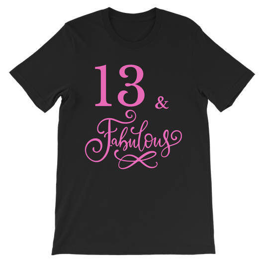 Girls Pink '13 and Fabulous' 13th Birthday T-shirt