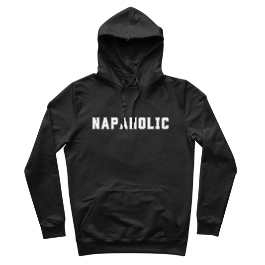Adults "Nap-a-holic" College Style - Organic Cotton Hoodie | S - 4XL