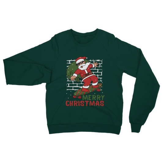 Adult's Skateboarding Santa Christmas Sweatshirt
