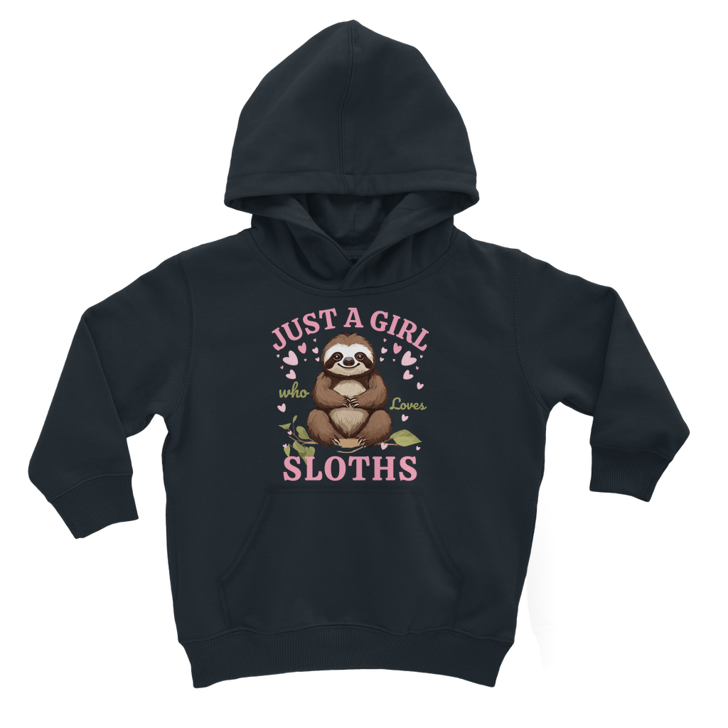 "Just a Girl Who Loves Sloths" Kids Hoodie - Pullover (3-13 Yrs)