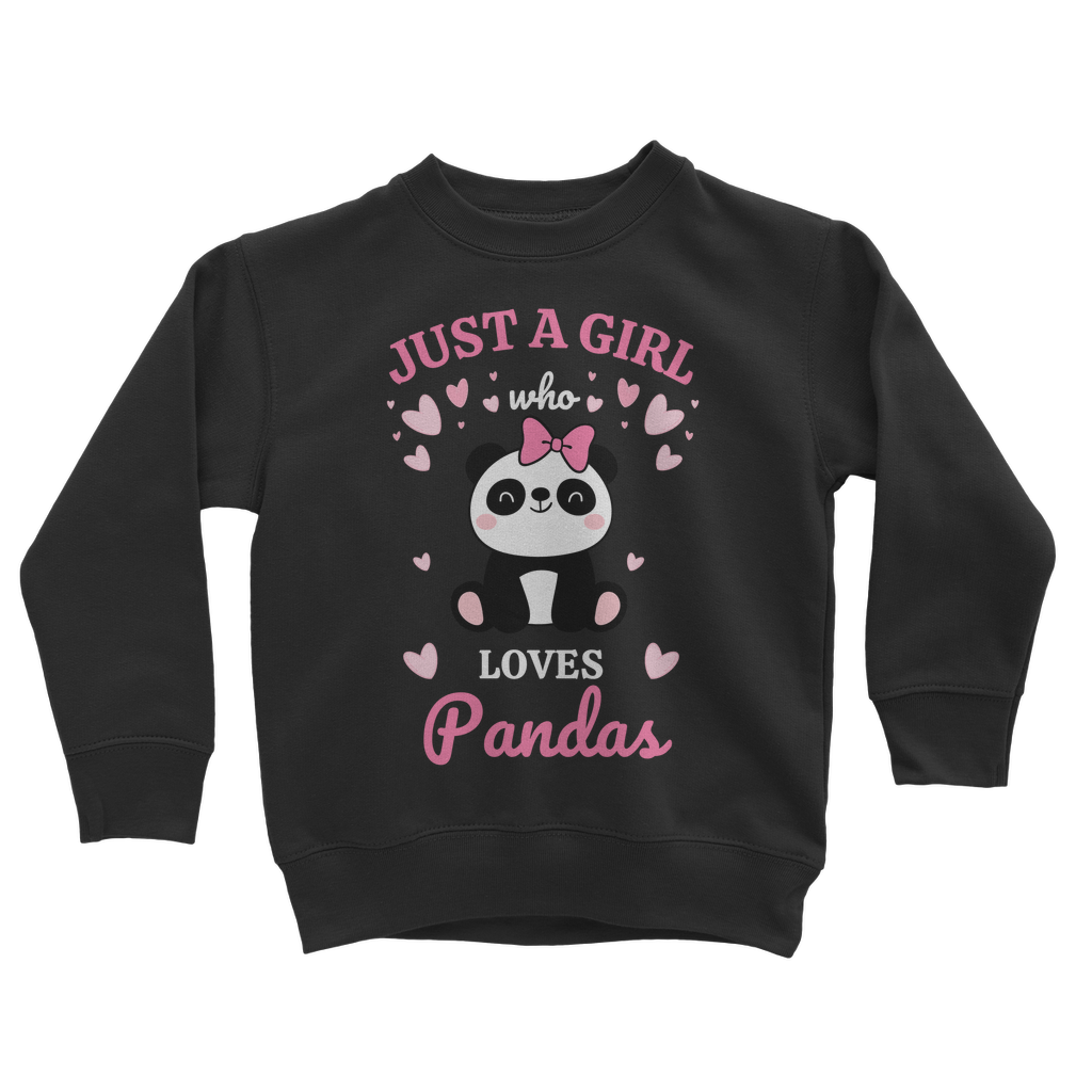 Girls Black Panda Sweatshirt Jumper