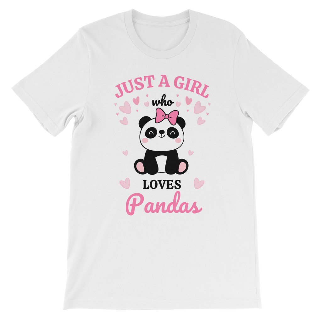 Girls "Just a Girl who loves Pandas" Printed T-shirt