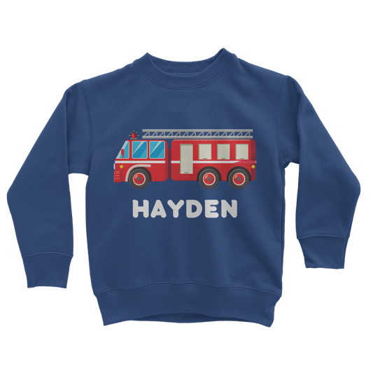 Boys Personalised Fire Engine Sweatshirt