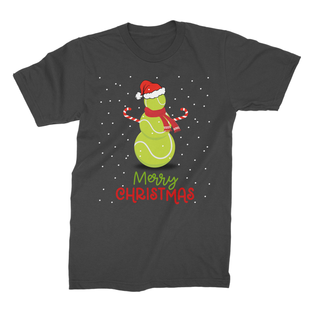 Men's Christmas Tennis Ball Snowman T-shirt | Premium Cotton