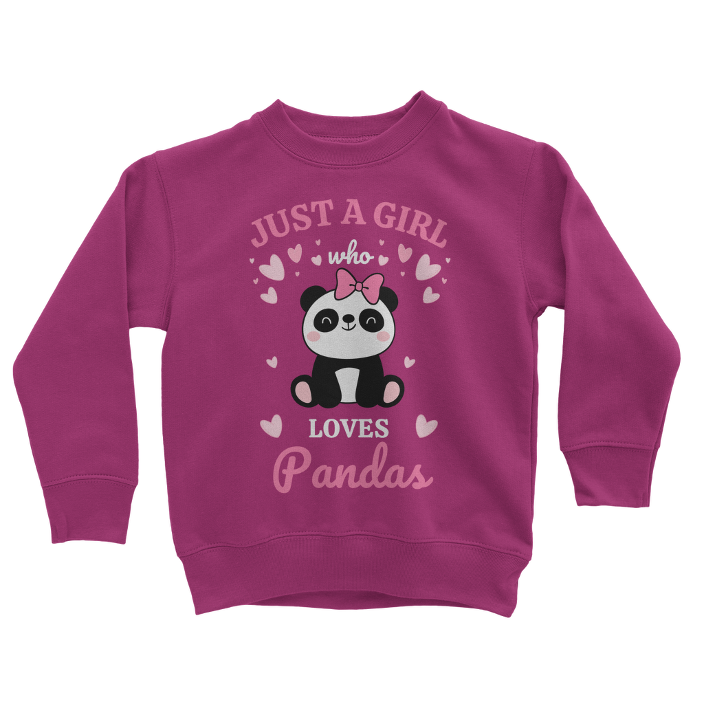 Girls Hot Pink Panda Sweatshirt Jumper