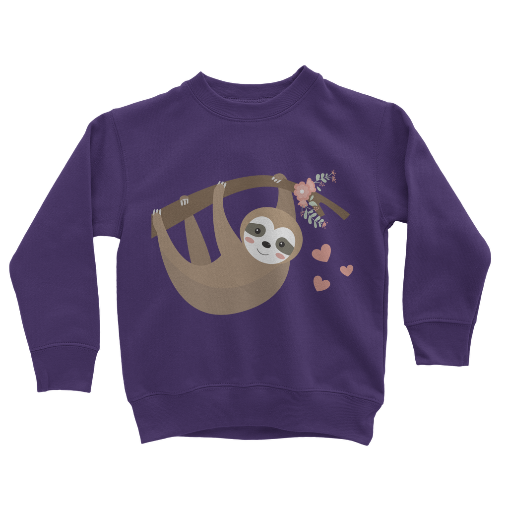 Cute Hanging Sloth - Girls Sweatshirt Jumper | 5 - 13 years