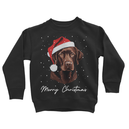 Kids Chocolate Labrador Christmas Sweatshirt (Ages 3-13)