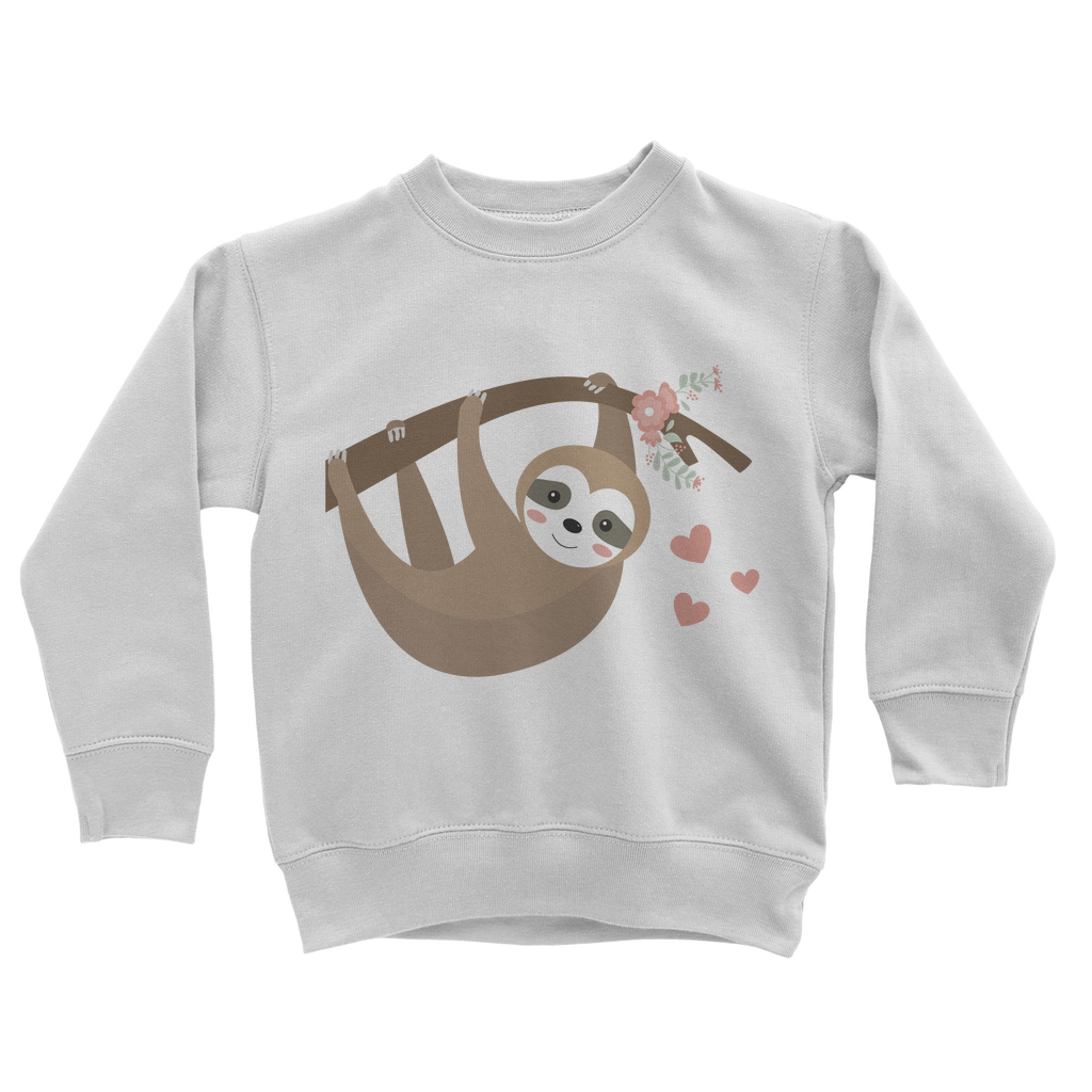 Cute Hanging Sloth - Girls Sweatshirt Jumper | 5 - 13 years
