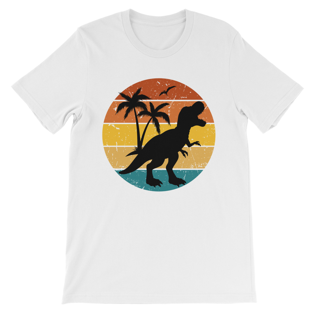 Retro Sunset T-rex  - Kids Cotton T-shirt