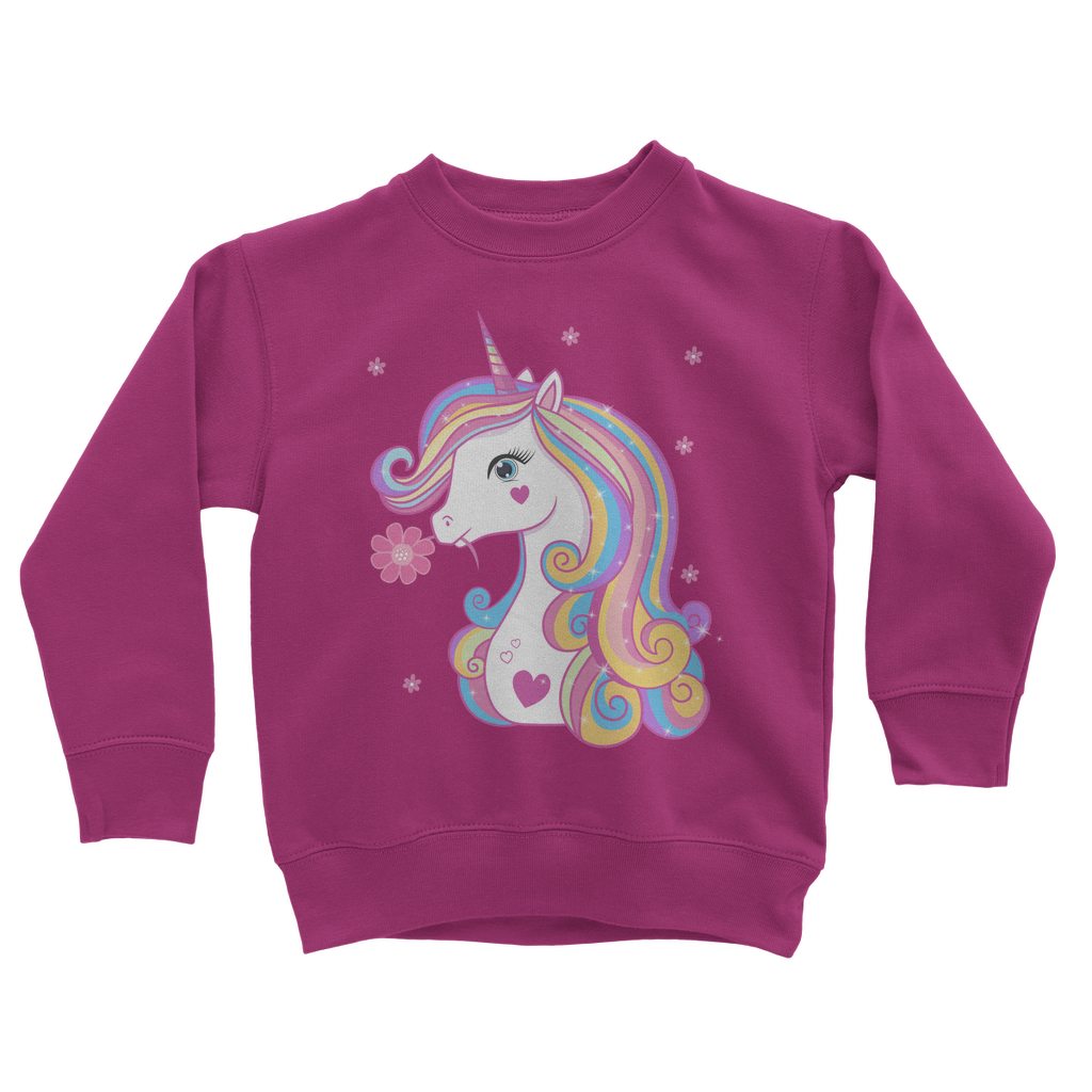 Girls Unicorn & Flowers Sweatshirt Jumper | 3 - 13 years