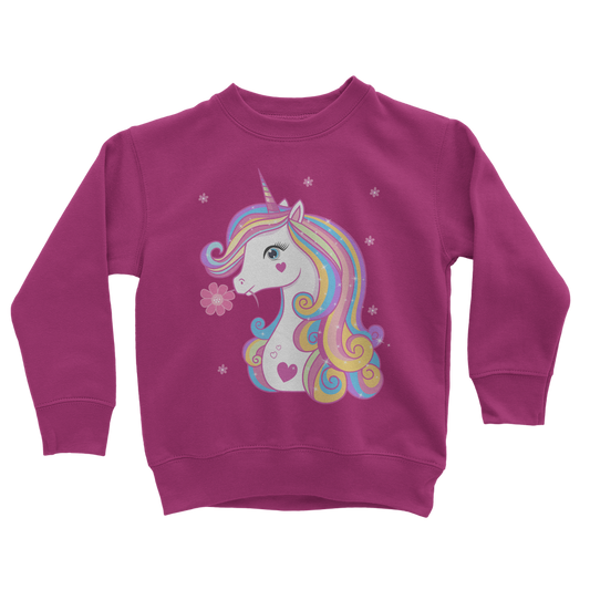 Girls Unicorn & Flowers Sweatshirt Jumper | 3 - 13 years