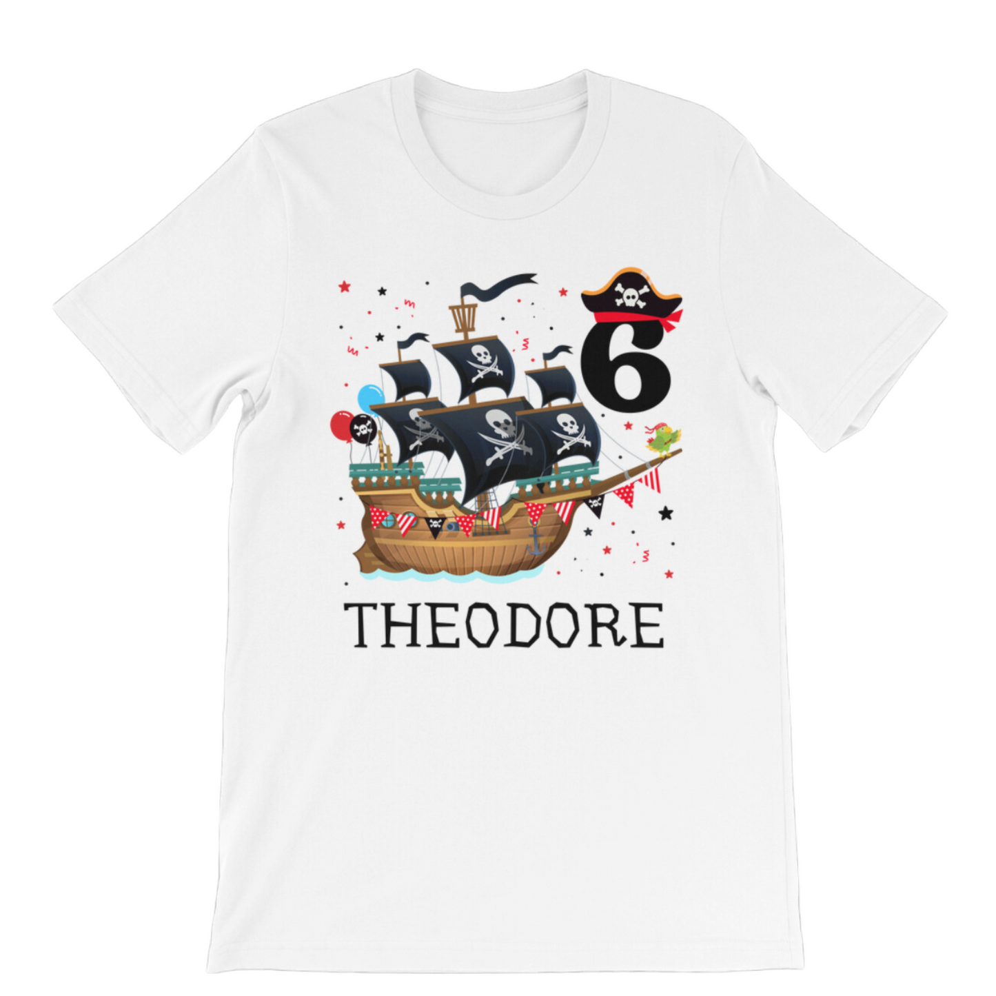 Kids Birthday Pirate Ship Personalised T-shirt | 3 - 9 years