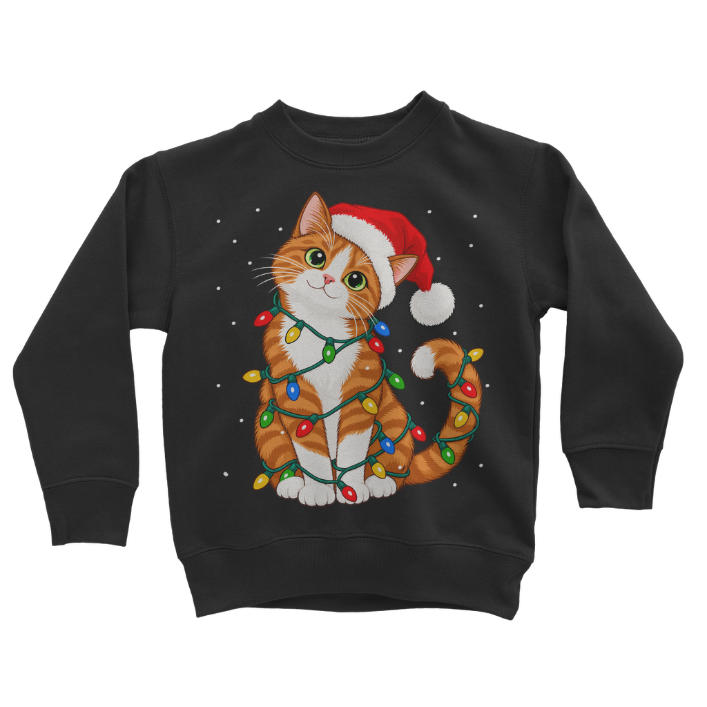 christmas-ginger-white-cat-vector-300 | Kids Sweatshirt