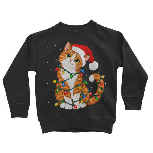 christmas-ginger-white-cat-vector-300 | Kids Sweatshirt