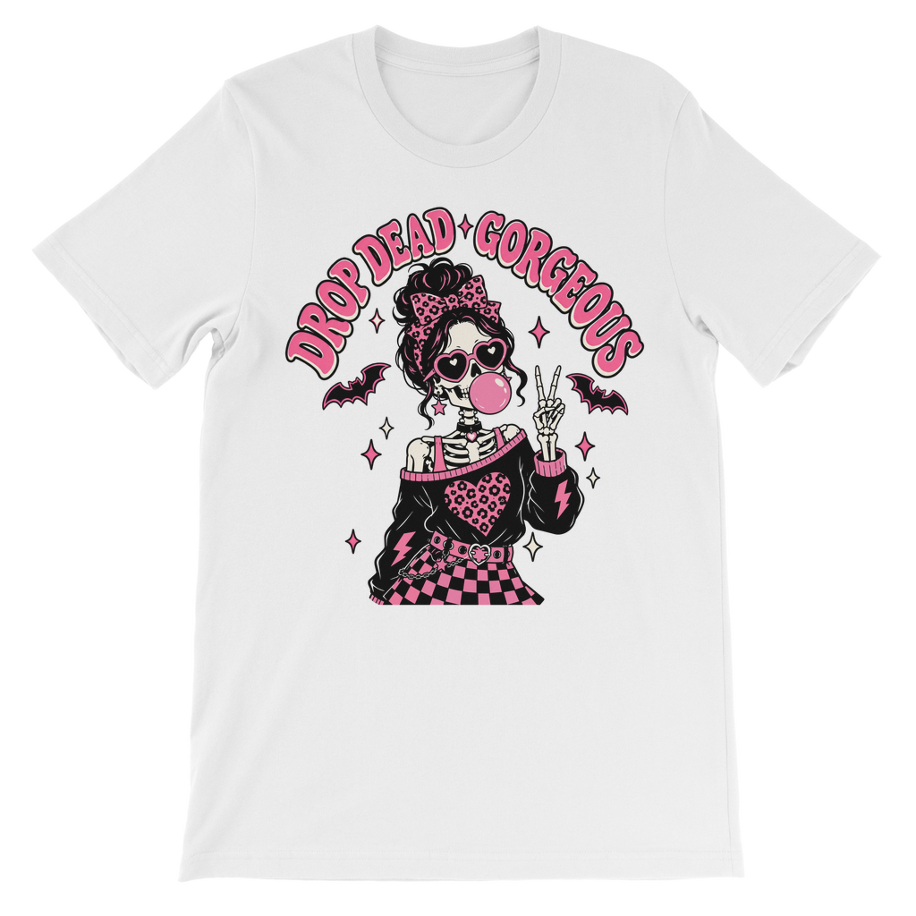 drop-dead-gorgeous-skeleton-girl-bubble-gum-300  | Kids Cotton T-shirt