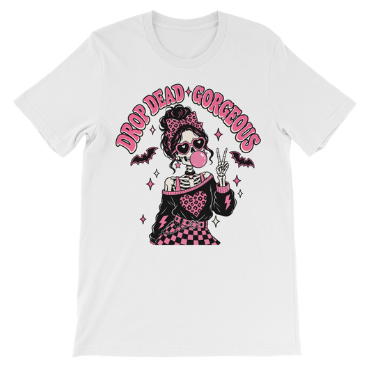 drop-dead-gorgeous-skeleton-girl-bubble-gum-300 | Kids Cotton T-shirt