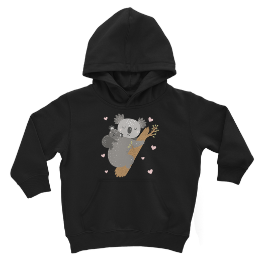 Mum & Baby Koala with Hearts - Girls Pullover Hoodie