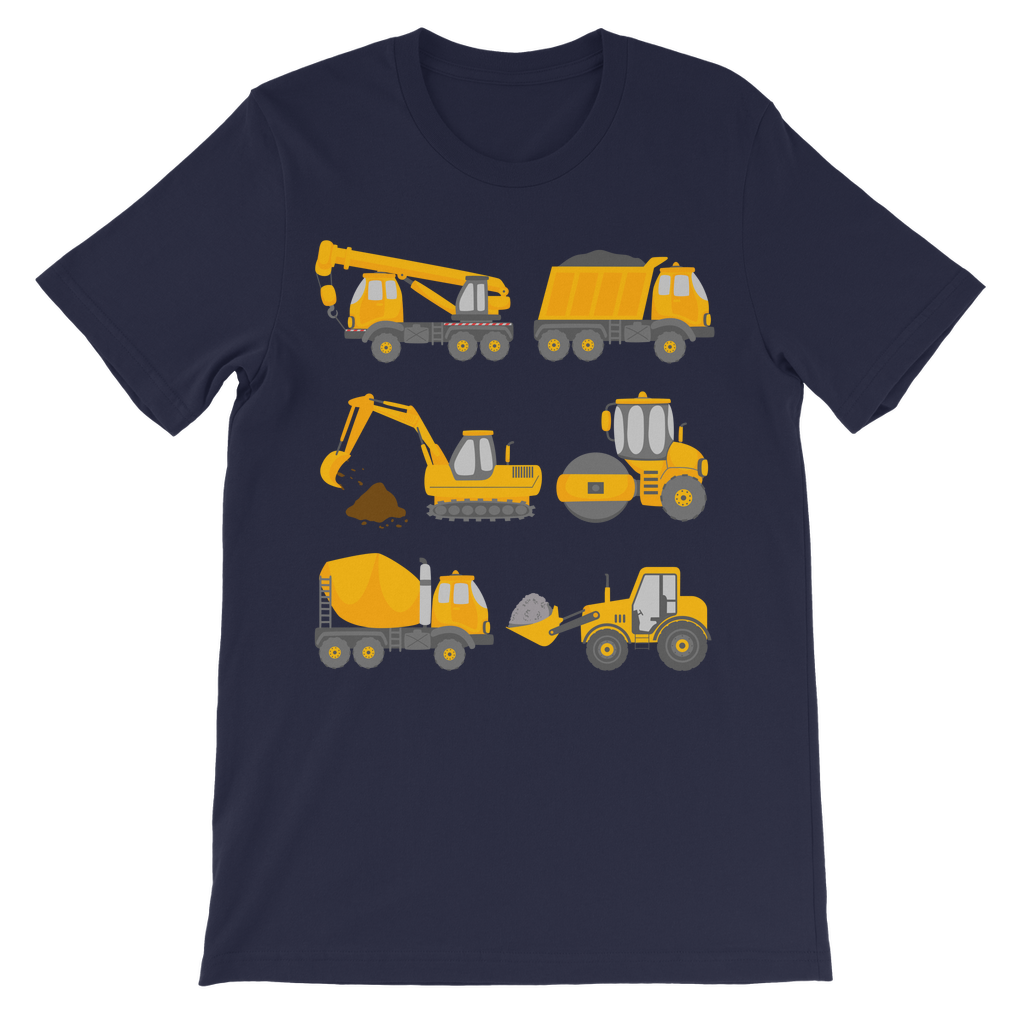 Diggers & Construction Vehicles - Kids Cotton T-shirt