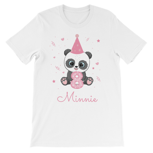 Girls Personalised Birthday Panda T-shirt | 3 - 8 years