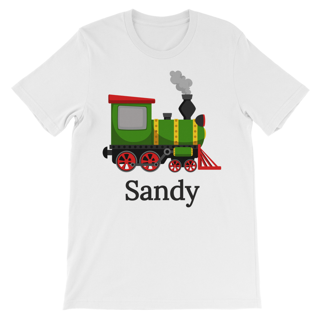 personalised-green-red-train-t-shirt-13-300 Kids Unisex T-Shirt