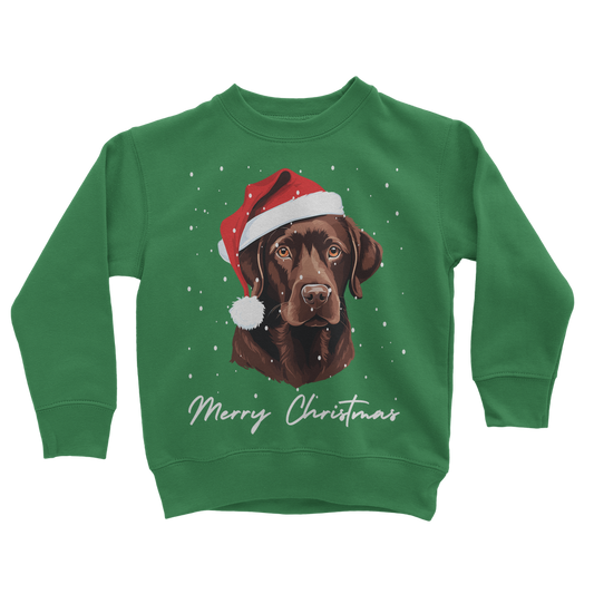 Kids Chocolate Labrador Christmas Sweatshirt (Ages 3-13)