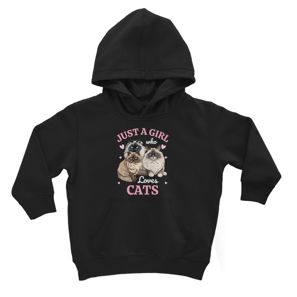 Just a Girl who loves Cats - Girls Cat Hoodie | 3 - 13 years