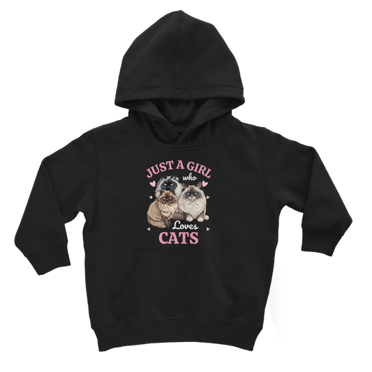 Just a Girl who loves Cats - Girls Cat Hoodie | 3 - 13 years