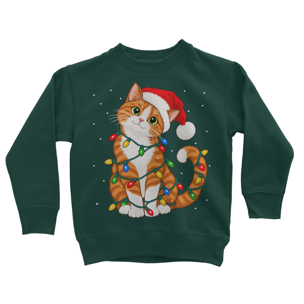 christmas-ginger-white-cat-vector-300 | Kids Sweatshirt