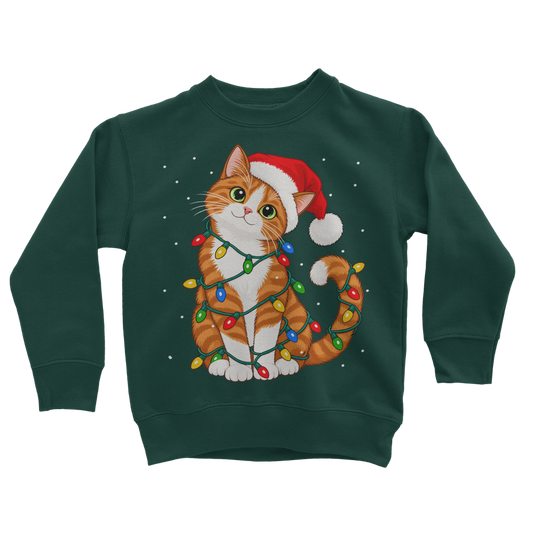 christmas-ginger-white-cat-vector-300 | Kids Sweatshirt