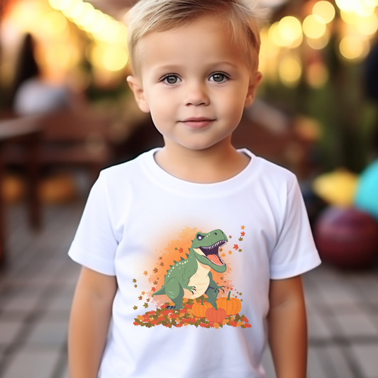 Autumn T-rex - Kids Halloween Dinosaur T-shirt