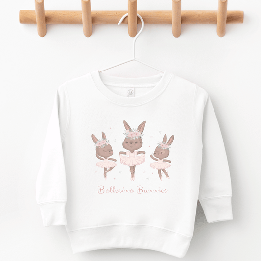 Ballerina Bunny Rabbits wearing pink tutus sweatshirt for girls